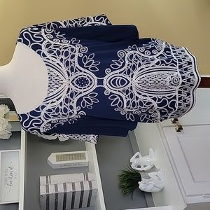 Navy Beige JM Collection Top